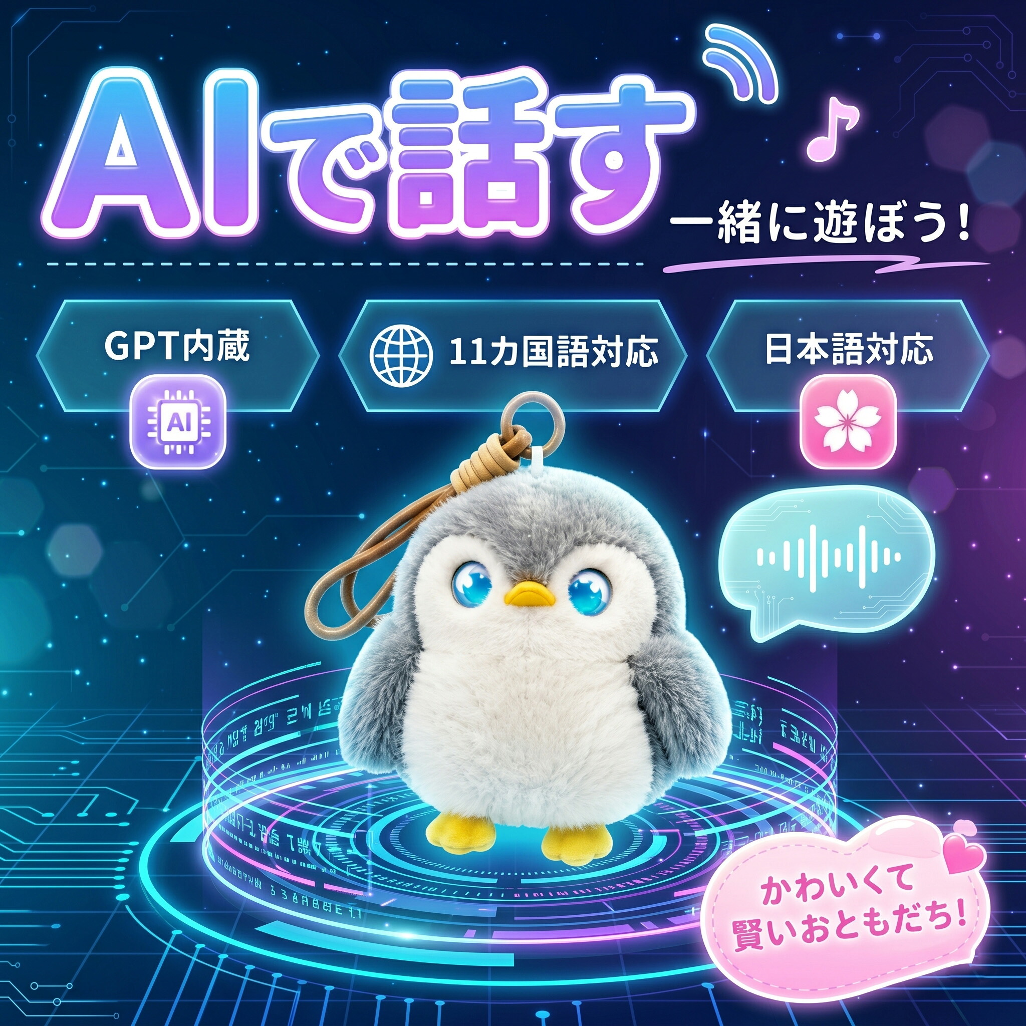 【最新 AIペット】【月額無料★2026最新款】AIロボット AIペット 電子ペット しゃべる ぬいぐるみ おもちゃ 知育玩具 英語 学習 癒しグッズ プレゼント 子供 誕生日 クリスマス ChatGPT対応 スマホ連動 手のひらサイズ 次世代AIペット しゃべる 66言語対応 一人暮ら|rocococloset