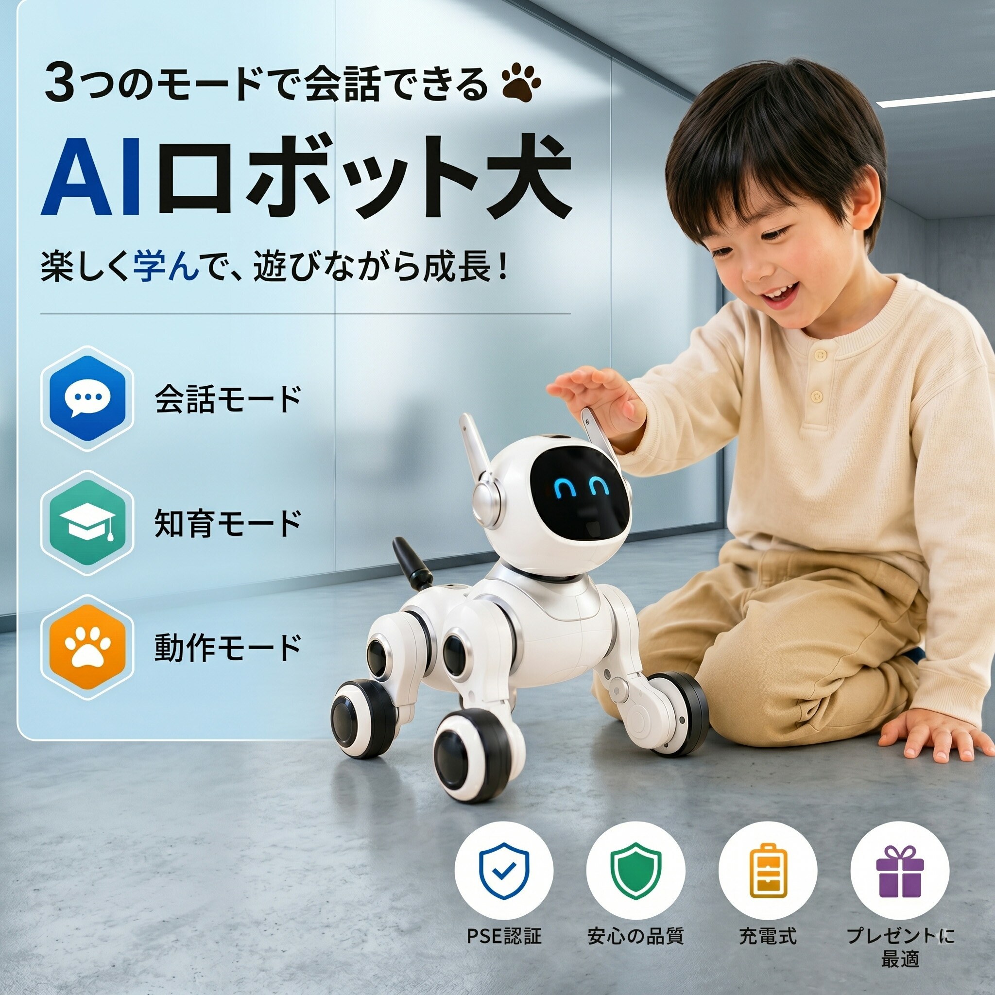 【2026最新款】【制限事項P10倍★貨物輸送無料】人工知能学自動人形 人工知能学愛玩動物 陰電子愛玩動物 しゃべる 自動人形犬 遊び道具 自動人形 犬知育遊び道具 英語 学び取る 癒しグッズ 差し上げ物 赤ちゃん 生まれ落ちる日 クリスマス ChatGPT相応う スマホ連絡 手のうち大きさ 次世代人工知能学愛玩動物 しゃべる 66言葉づかい相応う  一人暮ら