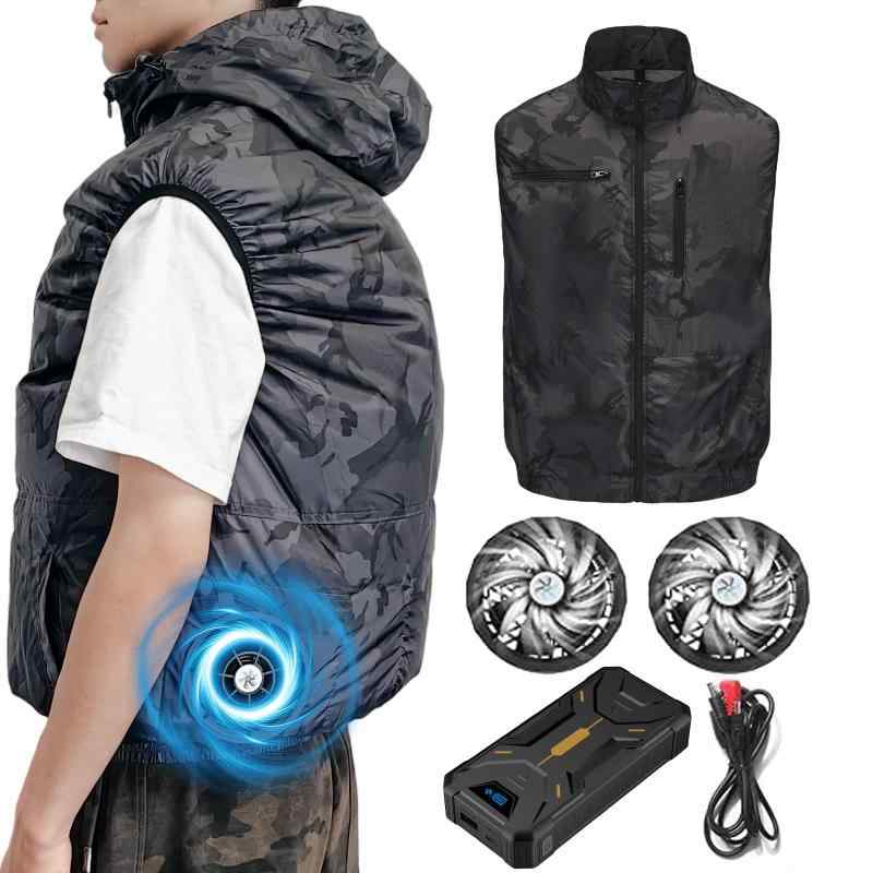 [ZHICHUAN] 空調作業服 ファンバッテリーセット 【2025速冷ファン \u0026amp; 30000mAh大容量バッテリー】26V高出力 4段階風速調節 最大50時間連続使用 撥水加工 UVカット 暑さ対策 男女兼用