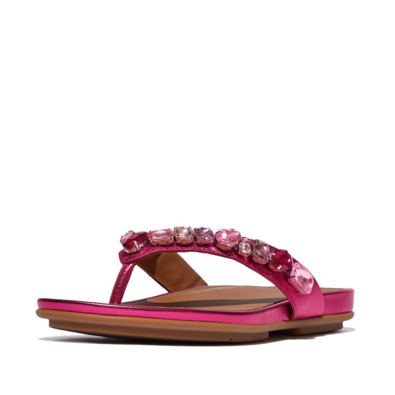fitflop(フィットフロップ) レディース GRACIE JEWEL-DELUXE METALLIC-LEATHER FLIP-FLOPSサンダル