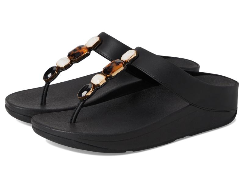 fitflop(相応うフロップ) レディース FINO MULTI-STONE LEATHER TOE-POST SANDALSサンダル