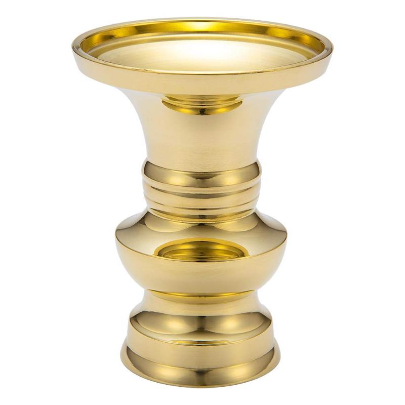 仏壇屋 滝田バス発着場 仏具 花立 磨き 2.5寸 高さ7.8cm×差しわたし6.1珊 仏壇用の華瓶・花立て・金管楽器製・陵丘銅器 基礎づける書き出し