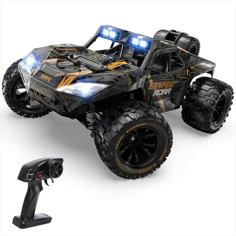 DEERC ラジコン ラジコンカー オフロード リモコンカー 4WD 高速 1/14スケール 無段階 電動 RCカー 車おもちゃ 全地形対応 2.4GHz LEDライド 低電圧アラーム ステアリング調整可能 子供 小学生 中学