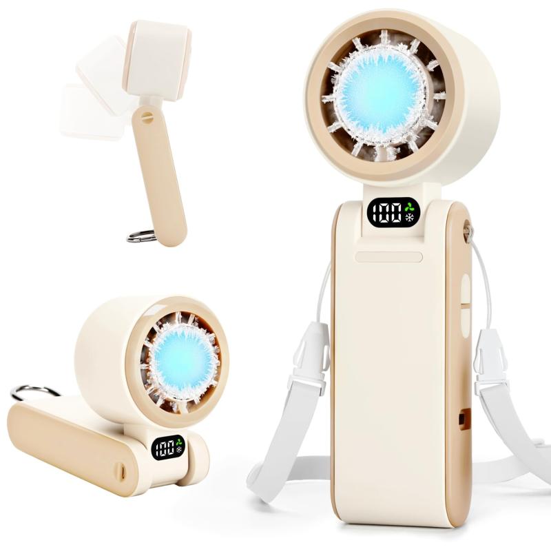 【 2025新登場 100段階強風 冷却プレート 】 ハンディファン 携帯扇風機 小型 強力 5way 冷却用 手持ち 首掛け 卓上 吊り下げ ペルチェ素子 冷感 ミニ ハンドクーラー 暑さ対策 充電式 15時間 長