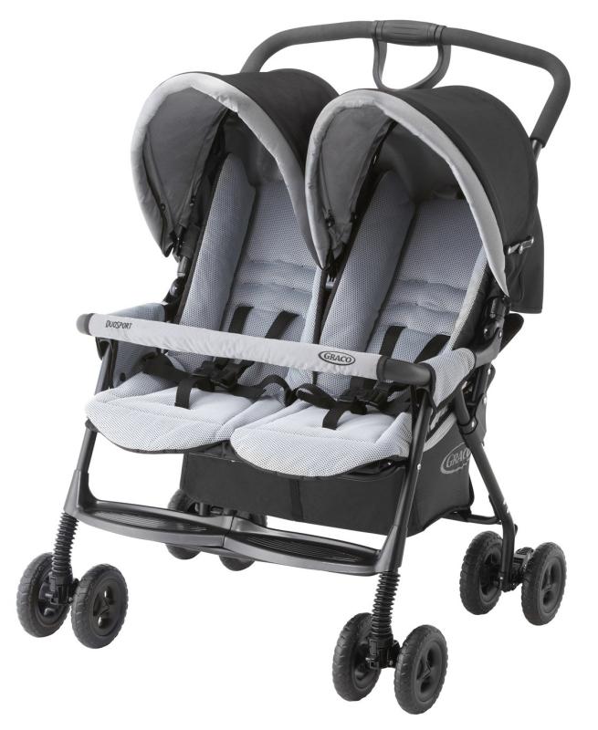 Graco(グレコ) 二人乗り乳母車 二人組運動競技 1か月~36か月まで A型乳母車 うしろ側 レインカバー付 (ジェミニブラック) 67048