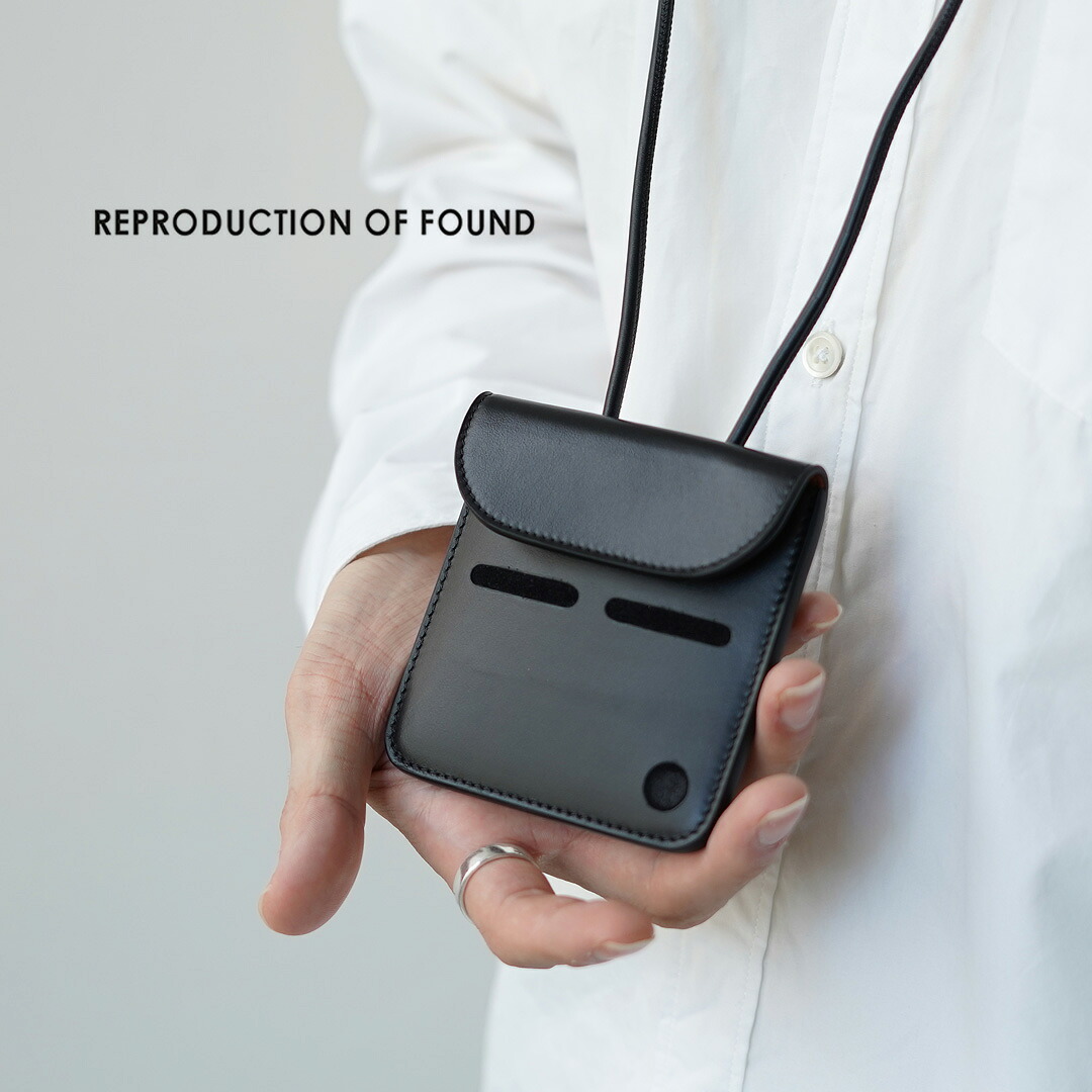 【10％OFFクーポン対象】REPRODUCTION OF FOUND（リプロダクション オブ ファウンド） イタリアンミリタリー ドッグタグ ウォレット ネックポーチ / 財布 レザー 本革 薄い 首掛け 取り外し可能 ITALIAN MILITARY DOG TAG
