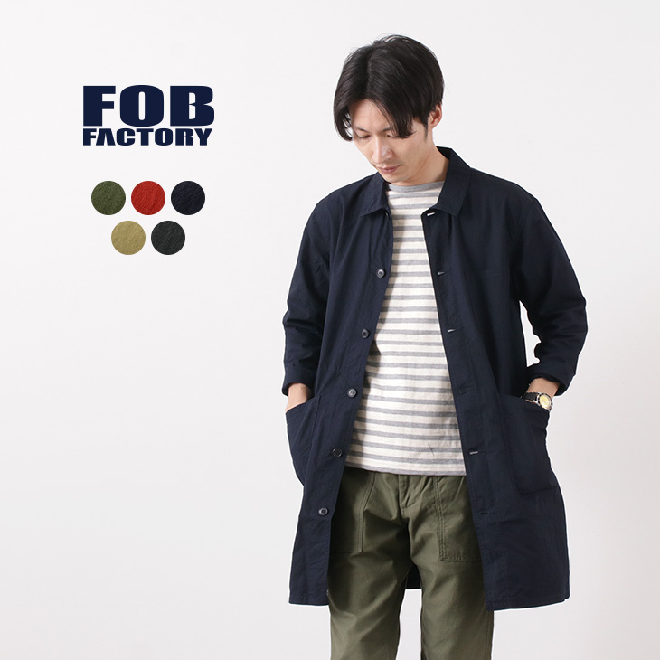 FOB FACTORY FOBファクトリー F2395 フレンチ シャツコート スプリングコート メンズ 日本製 FRENCH SHIRT COAT  最新デザインの