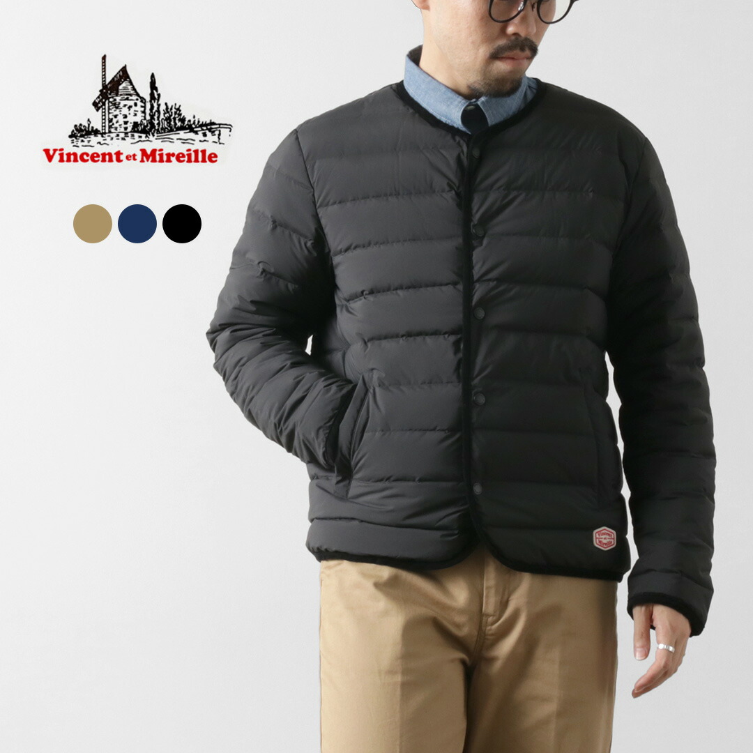 【20％OFF】VINCENT ET MIREILLE（ヴァンソン エ ミレイユ） ステッチレス ダウン カーディガン / メンズ インナーダウン VM242SD26030 Stitchless down Cardigan【セール】