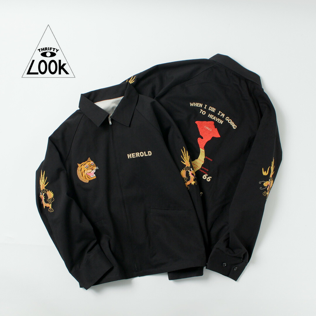 THRIFTY LOOK（スリフティールック） スーベニアジャケット ベトナム1965 / 刺繍 ワッペン ライトアウター メンズ souvenir vietnam 1965 jacket