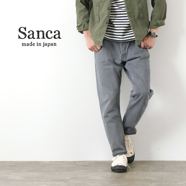 楽天市場 Sanca サンカ グレー デニム テーパード 5p パンツ メンズ セルヴィッチ 日本製 コットン リラックス Grey Denim Tapered 5p Pl ｒｏｃｏｃｏ Attractive Clothing