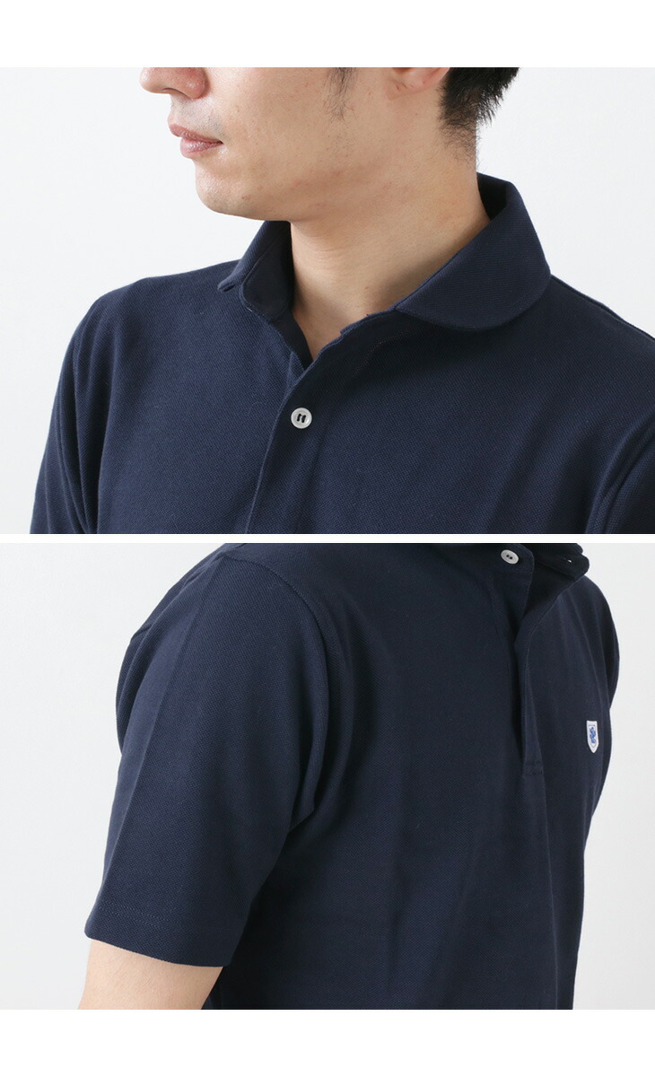 楽天市場 Glacon グラソン ラウンドカラー ポロシャツ 鹿の子 カノコ メンズ 無地 フランス製 ｒｏｃｏｃｏ Attractive Clothing