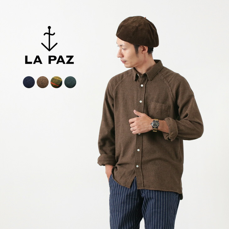 カジュアルシャツ 1年保証 メンズ シャツ ラグランスリーブ Paz ラパス La 無地 Shirt Sleeves Raglan Mirra ネルシャツ コットンネル ポルトガル製 長袖 チェック Www Shoxruxtj Com