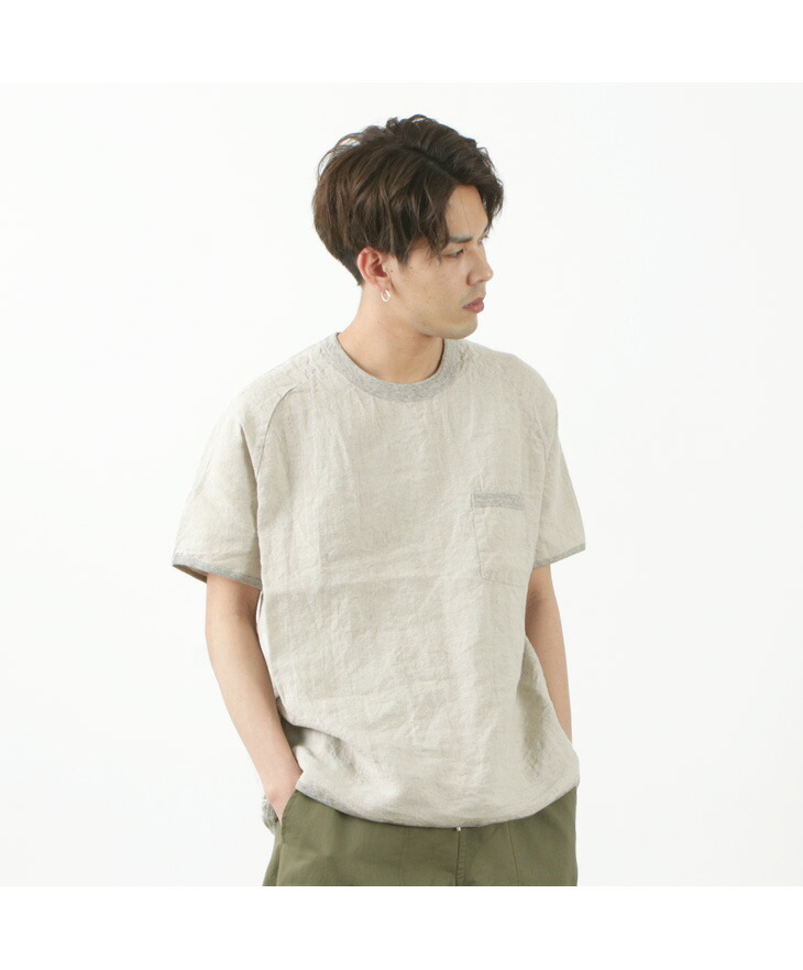 Re In メンズ フレンチリネン 夏の暑さを快適にする布帛のリネンtee T Shirtメンズファッション Tシャツ プルオーバー Made Tokyo Japan アールイー 半袖シャツ メンズ 日本製 French Linen T Shirt ｒｏｃｏｃｏ Attractive Clothing