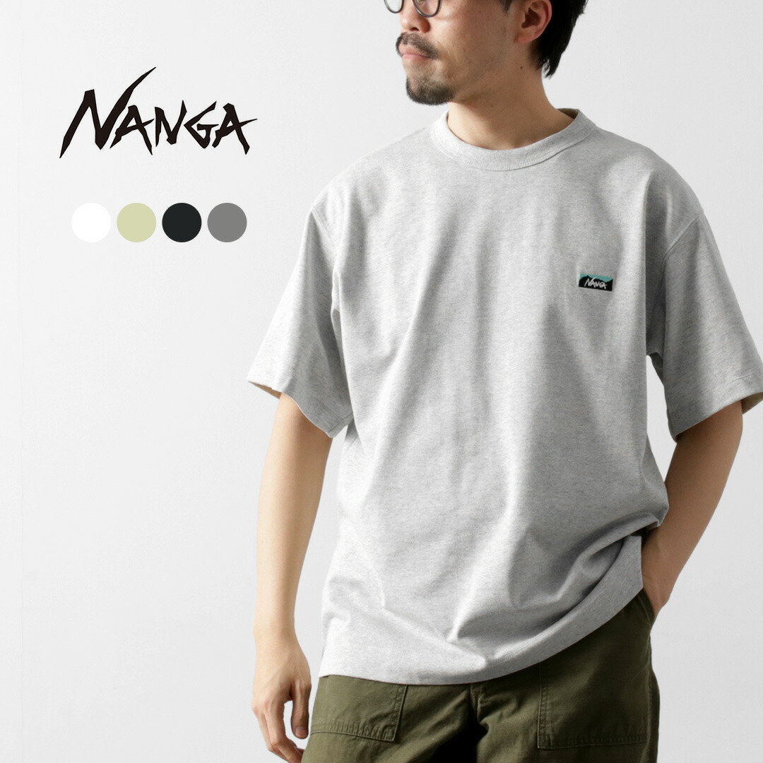 【10％OFFクーポン対象】NANGA（ナンガ） エコハイブリッド ボックスロゴ エンブロイダリー Tシャツ / メンズ トップス 半袖 ロゴ ECO HYBRID BOX LOGO EMBROIDERY TEE 4,897円