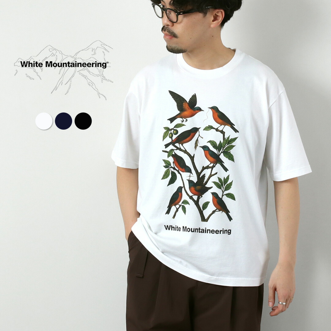 【10％OFFクーポン対象】WHITE MOUNTAINEERING（ホワイトマウンテニアリング） ハミングバード Tシャツ 日本製 / メンズ 半袖 プリント｜ＲＯＣＯＣＯ attractive clothing