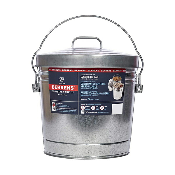 楽天市場】BEHRENS【ベーレンス】6ガロンバケット（ふた付き）スチール