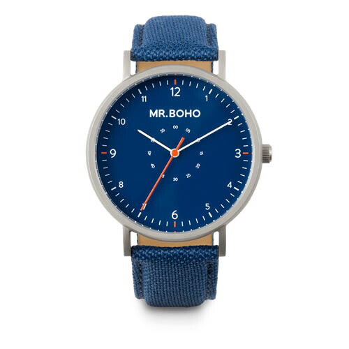 Mr.BOHO ミスターボーホー SPORTY METALLIC 腕時計 5気圧防水 13-S-IB テキスタイルオンレザー