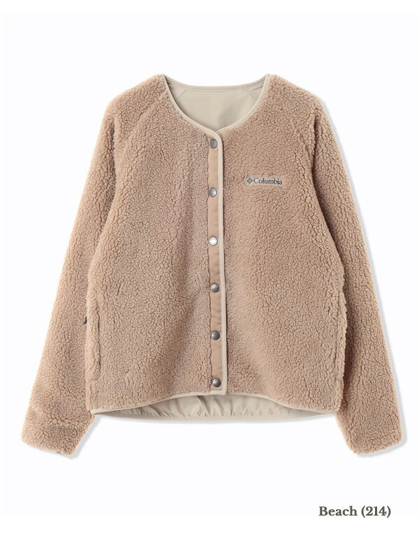 純正ケース付 Columbia ウィメンズシアトルマウンテンリバーシブルジャケット W Seattle Mountain Jacket ベージュ Beach コロンビア リバーシブル ボア フリース ブルゾン アウトドア 防風 防寒 Omni Shield Pl0434 美品中古 スポーツ アウトドア