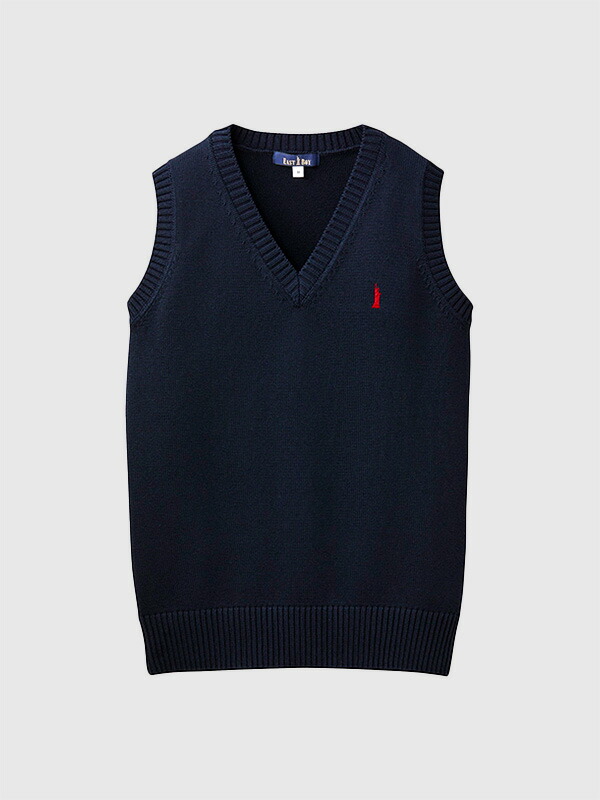 学校行事にも　bow.a WOOL VEST ネイビー 学校行事にも bow.a WOOL VEST ネイビー