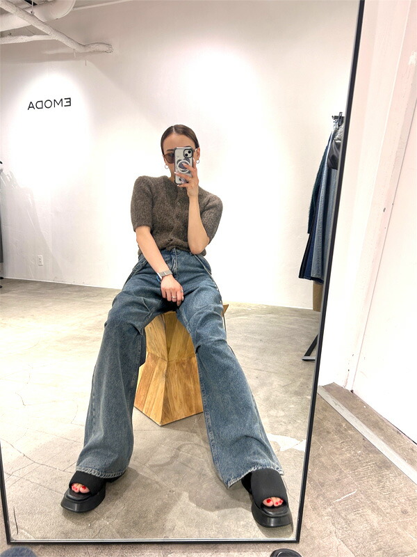 EMODA エモダ ハイウエストフレア レディース ストレッチリブ