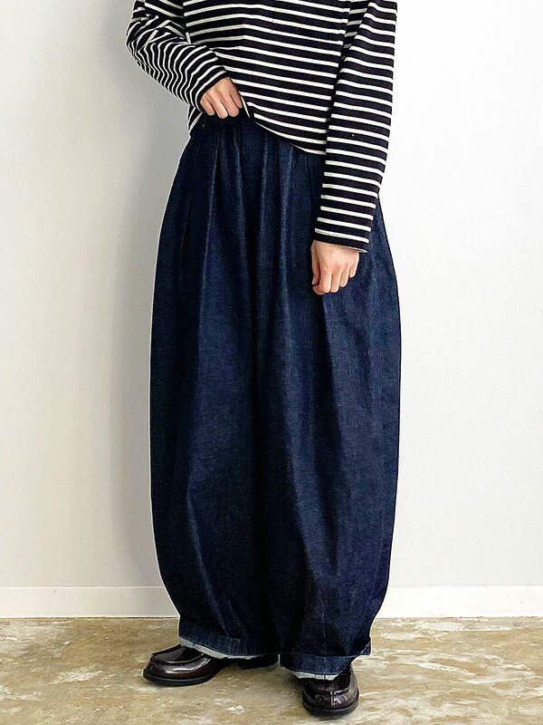 ハーベスティ☆デニムサーカスパンツ ワイド ボール バルーン インディゴ M ハーベスティ☆デニムサーカスパンツ ワイド ボール バルーン