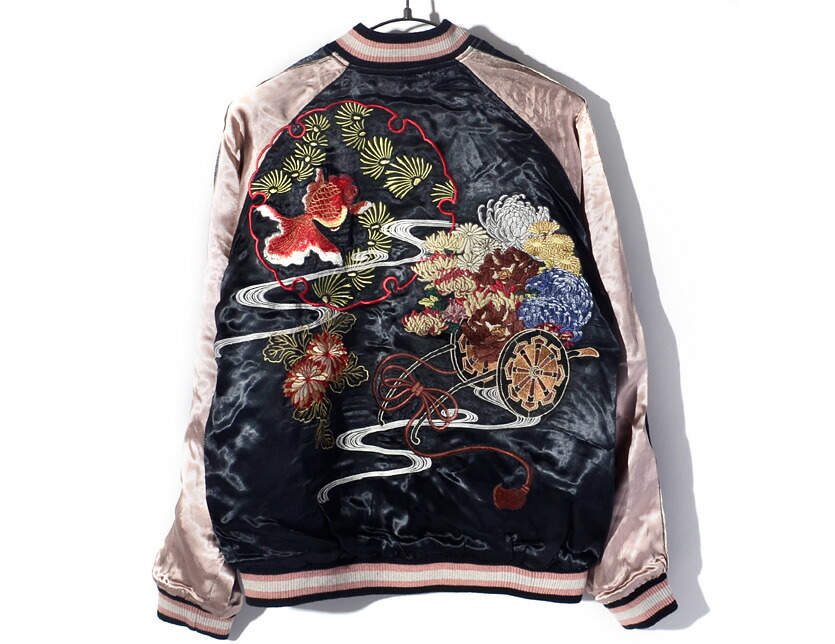 楽天市場 花旅楽団 スカジャン メンズ レディース ユニセックス 刺繍 ブランド 花車 金魚 ピンク 着物柄 和柄 アウター ブルゾン Sukajan Script スクリプト リバーシブル スーベニア ジャケット Ssj 517 Rodeo Bros 2nd ロデオブロス