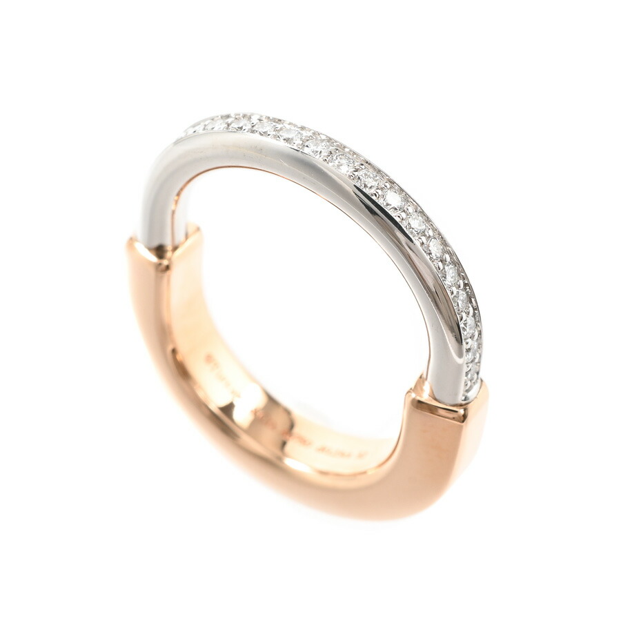 ティファニー　フラットバンド　ロゴ　リング　750 ゴールド　7号 Tiffany & Co. - ティファニー フラットバンド ロゴ リング 750
