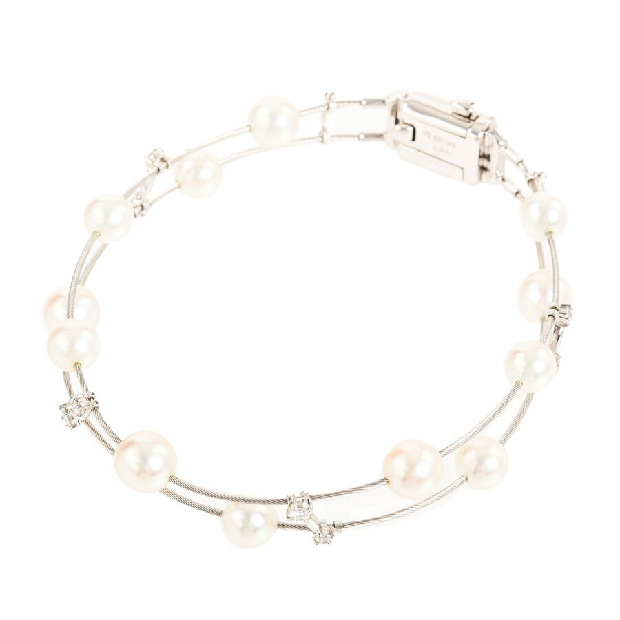 タサキ パールステーションブレスレット Au750 TASAKI - タサキ 田崎真珠 TASAKI ブレスレット ステーション 7