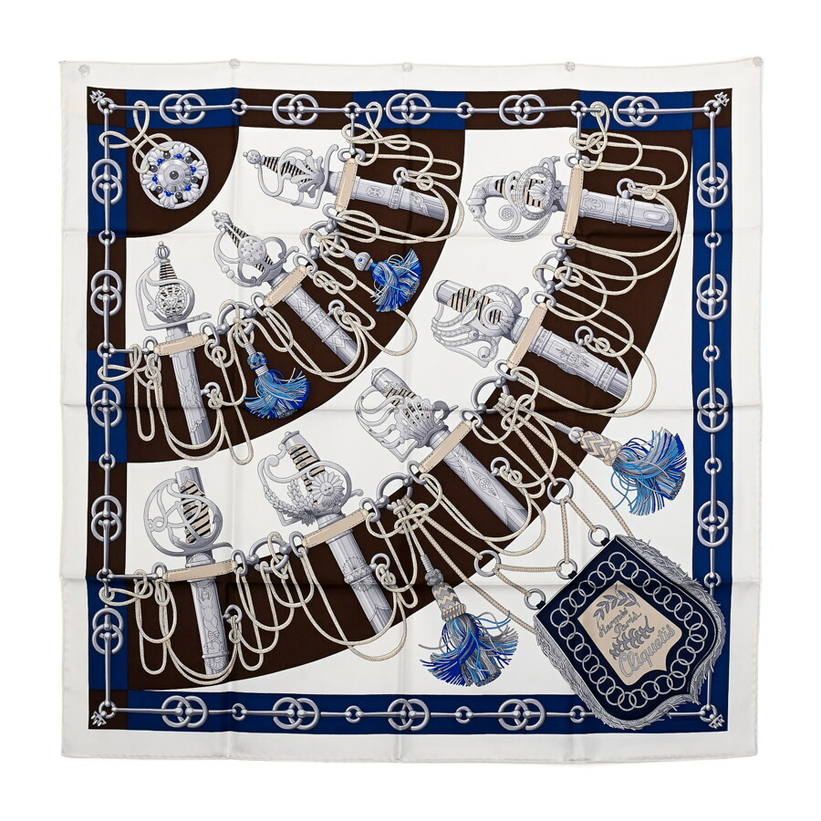 楽天市場】【美品】エルメス スカーフ カレ90 BRIDES de GALA ブラウン