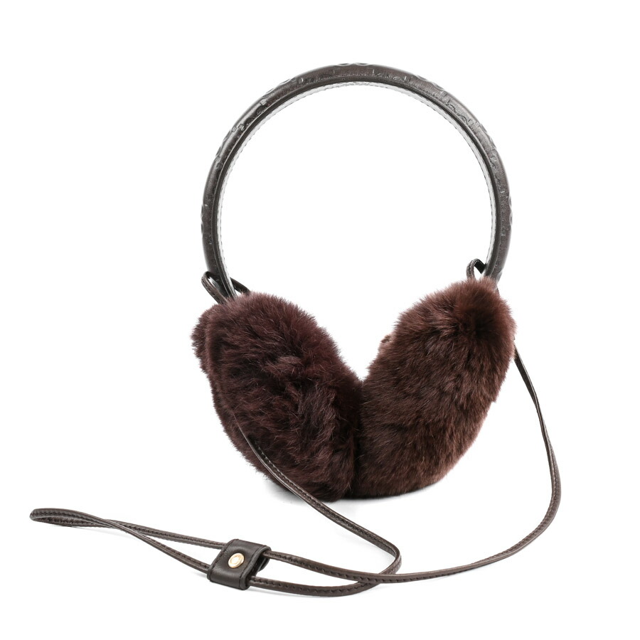 【美品】GUCCI イヤーマフ　グレー　ラビットファー 耳あて 収納袋付き 美品】GUCCI イヤーマフ グレー ラビットファー 耳あて 収納袋付き