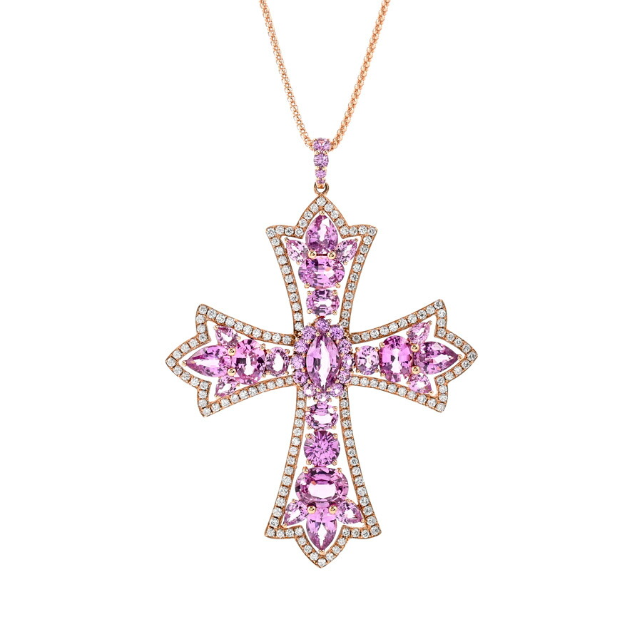 【中古】A品 ピンクサファイア ネックレス ピンクサファイア16.2ct ダイヤ1.36ct 17.6g レディース