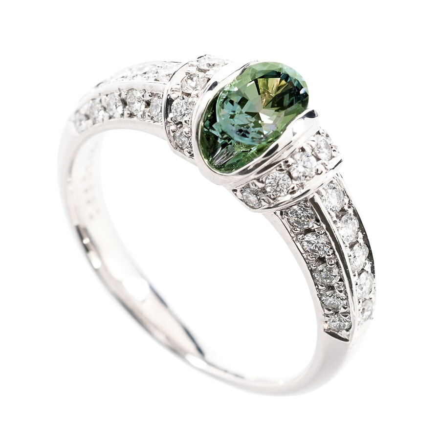 【中古】A品 アレキサンドライト リング アレキサンドライト0.56ct ダイヤ0.454ct 12号 6.8g レディース