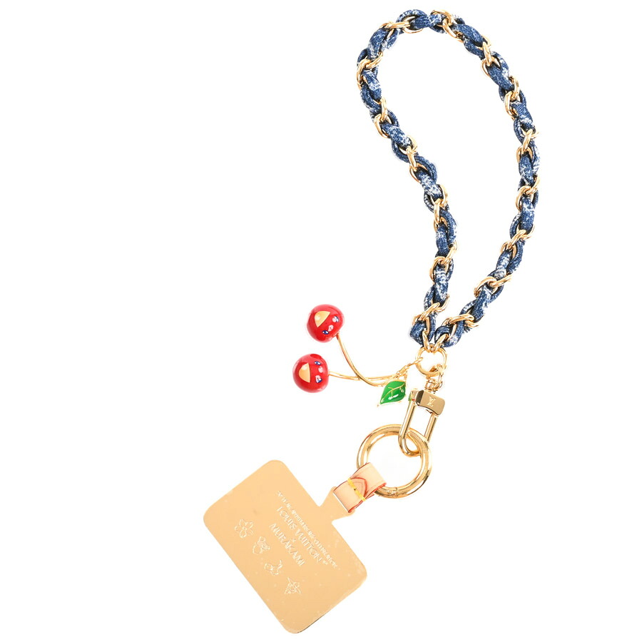 【中古】A品 ルイヴィトン LVxTMフォーンチャーム キーホルダー M02623 青色 ユニ一発やる