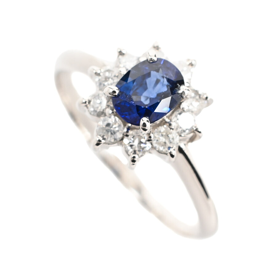 【中古】A品 サファイア リング サファイア0.6ct ダイヤ0.3ct 15号 4.0g レディース|ロデオドライブ店