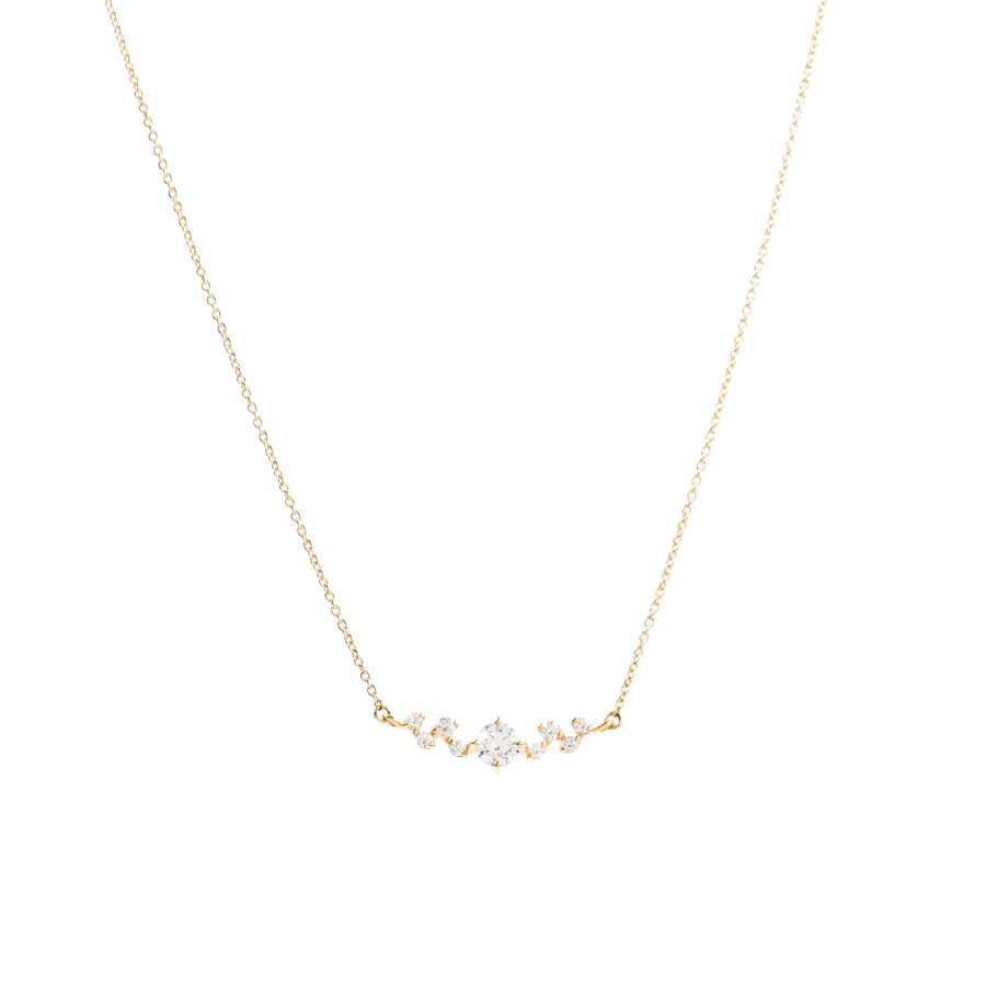 【中古】A品 ダイヤ ネックレス ダイヤ0.227/0.11ct 2.2g レディース