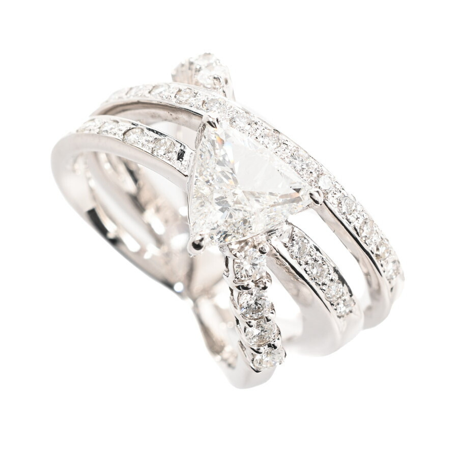 【中古】A品 ダイヤ リング ダイヤ0.954/0.56ct 13号 9.8g レディース