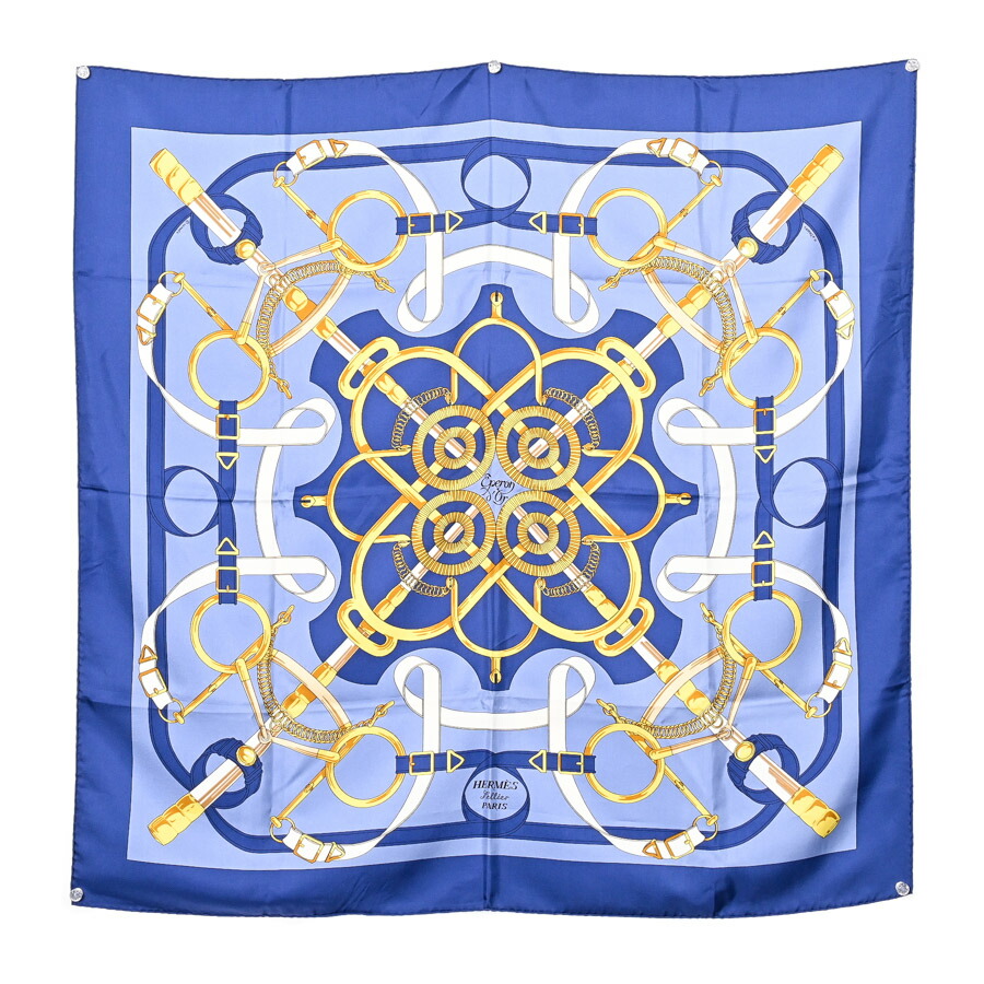 楽天市場】【中古】 エルメス スカーフ カレ90 シルク ライトブルー