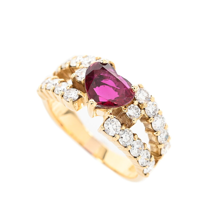 【中古】A品 ルビー リング ルビー1.05ct ダイヤ1.16ct 13号 5.8g レディース｜ロデオドライブ店
