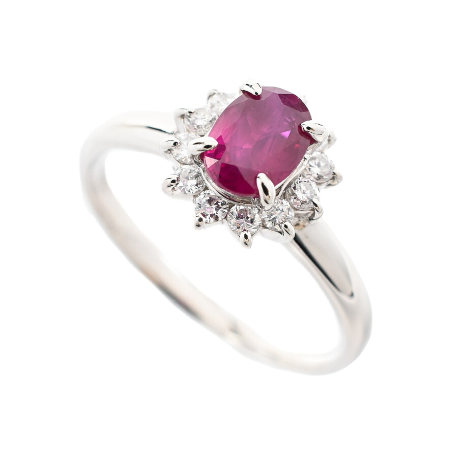 【中古】A品 ルビー リング ルビー0.614ct ダイヤ0.2ct 9.5号 3.6g レディース｜ロデオドライブ店