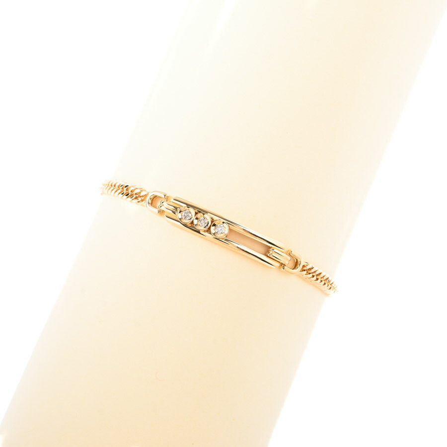 【中古】A品 ダイヤ ブレスレット ダイヤ0.1ct チェーン長さ(留め具含):約18cm/チャーム:約W35xH5mm 169,000円