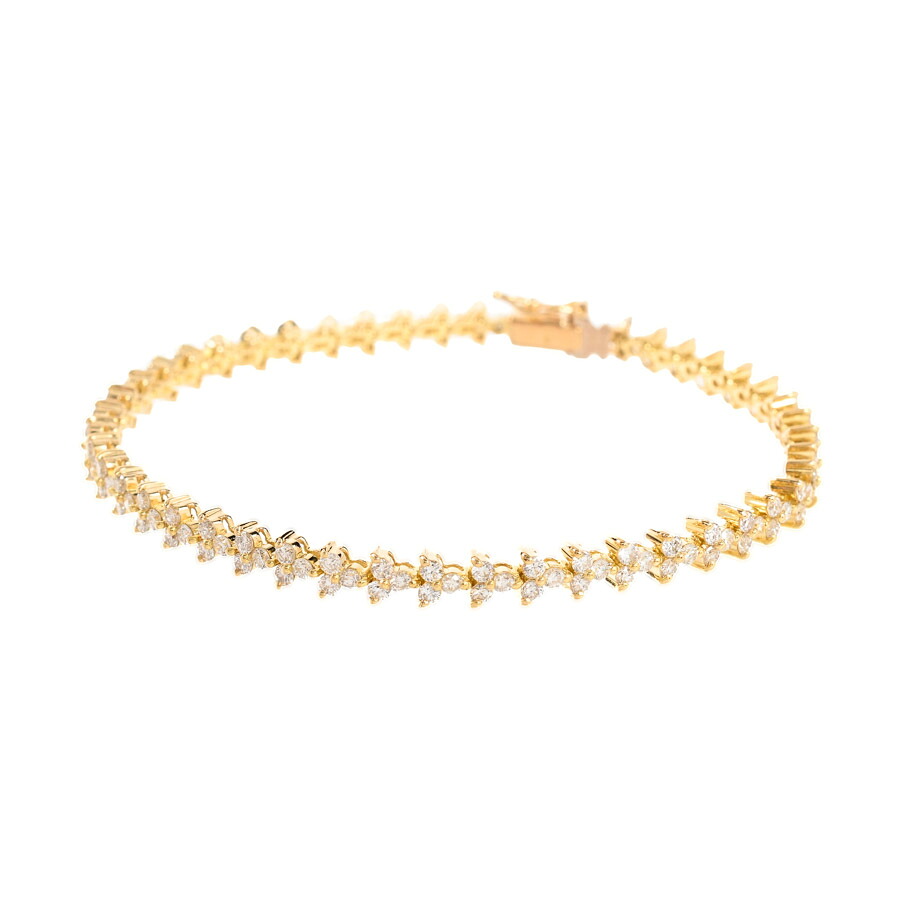 【中古】A品 ダイヤ ブレスレット ダイヤ3ct チェーン長さ(留め具含):約16cm 9.2g レディース
