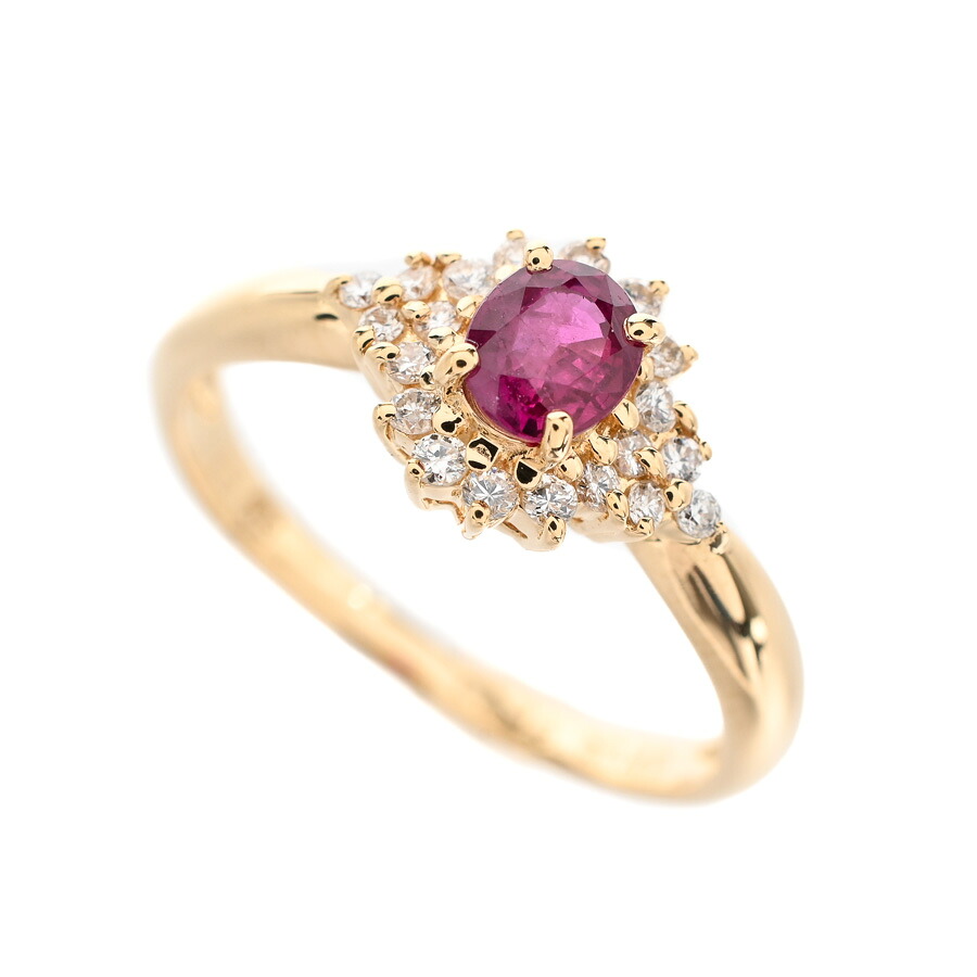 【中古】A品 ルビー リング ルビー0.4ct ダイヤ0.18ct 12号 3.0g レディース