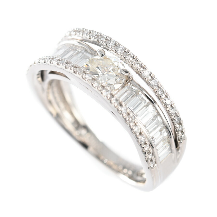 【中古】A品 ダイヤ リング ダイヤ0.498/0.9ct 10.5号 7.5g レディース
