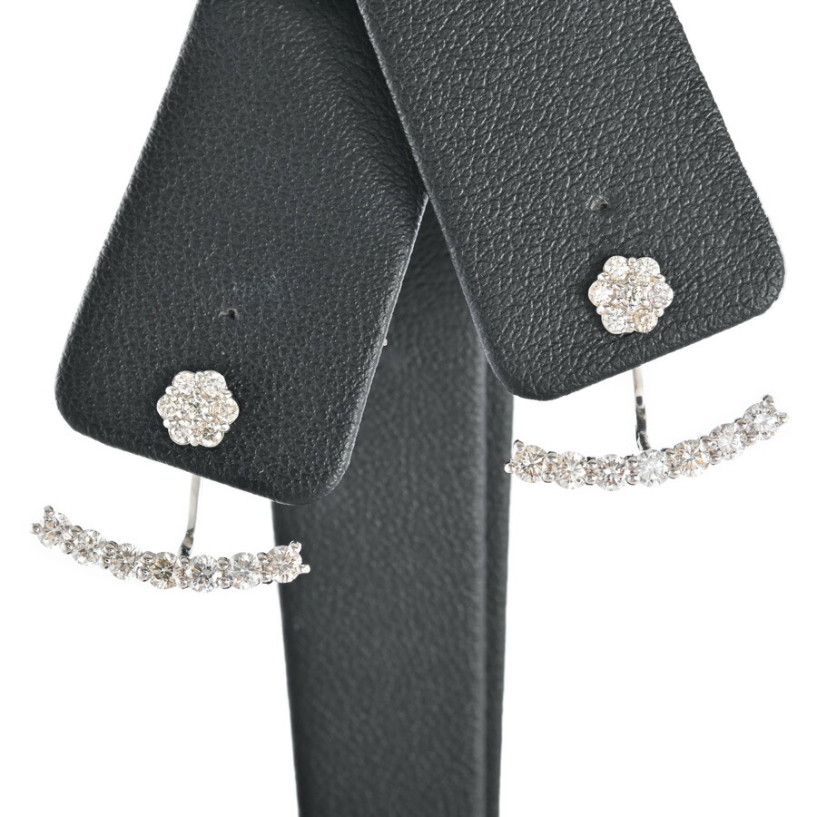 【中古】A品 ダイヤ ピアス ダイヤ0.5/0.5ct チャーム:約W17xH2mm 2.0g レディース