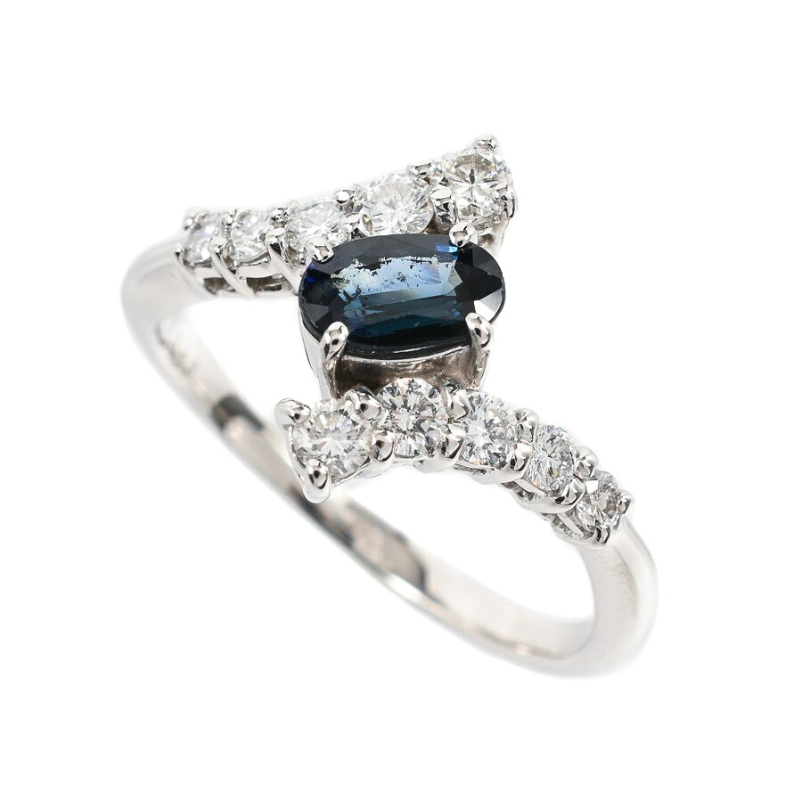 【中古】A品 サファイア リング サファイア0.41ct ダイヤ0.65ct 12号 4.3g レディース