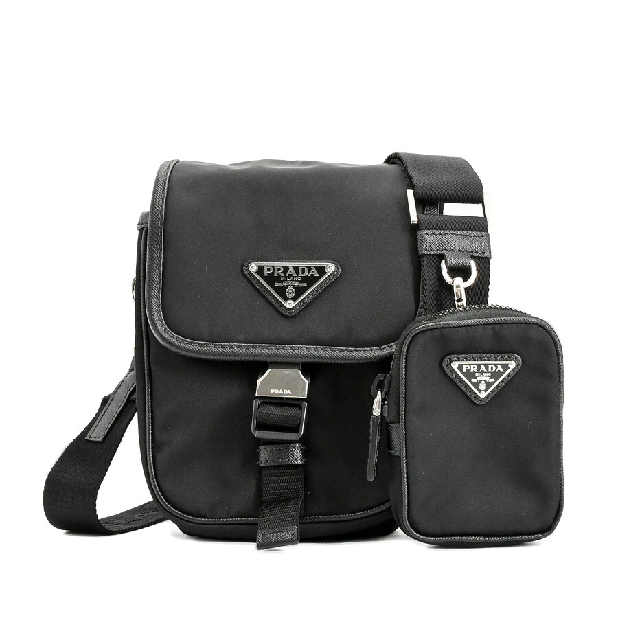 【中古】A品 プラダ ショルダーバッグ ショルダーバッグ 2VD043 ブラック ユニセックス