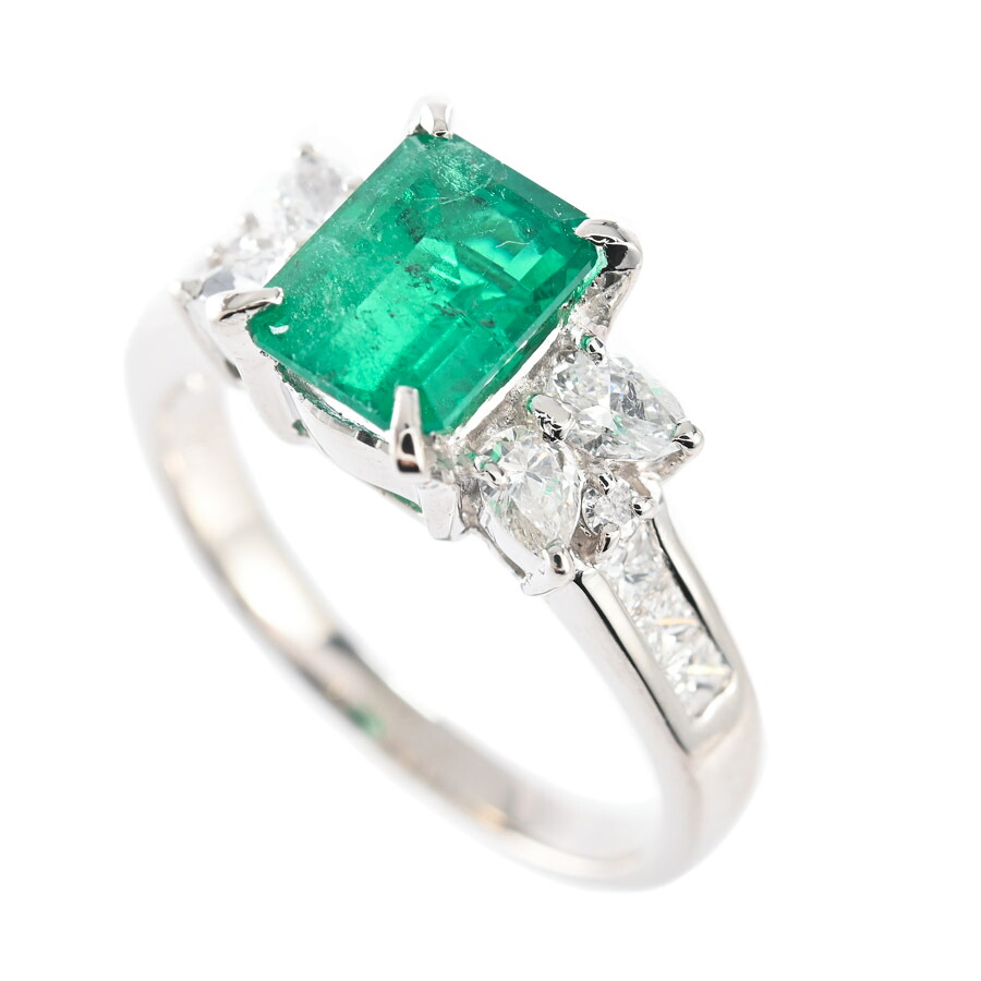 【中古】A品 エメラルド リング エメラルド1.242ct ダイヤ0.55ct 11号 5.2g レディース|ロデオドライブ店
