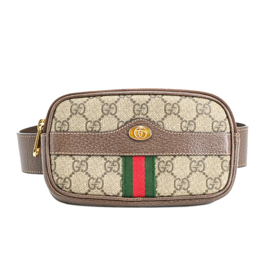 【中古】A品 グッチ オフィディアベルトポーチ 上半身御徒面子 519308 ベージュ/靉靆たる赤銅色