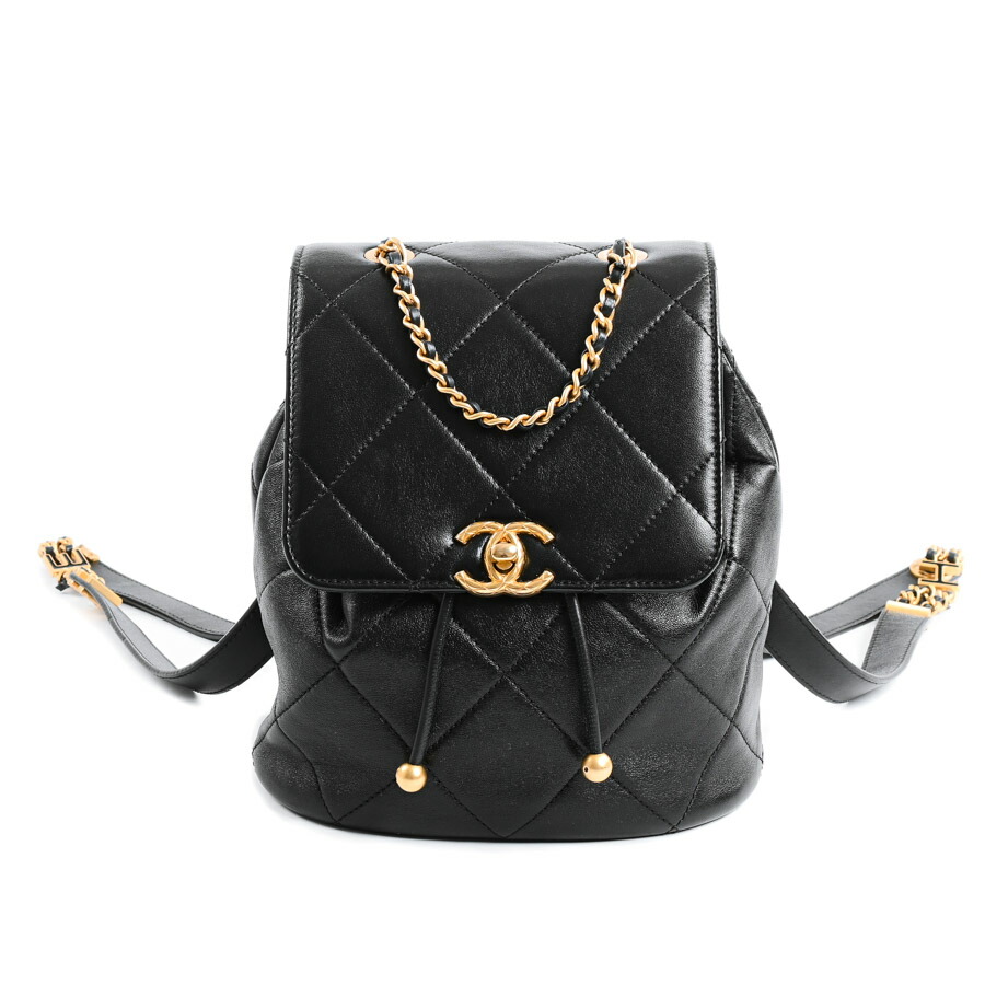 【中古】A品 シャネル CHANEL19うしろ側容器に並べる うしろ側容器に並べる 背嚢 AS4866 黒いこと レディース