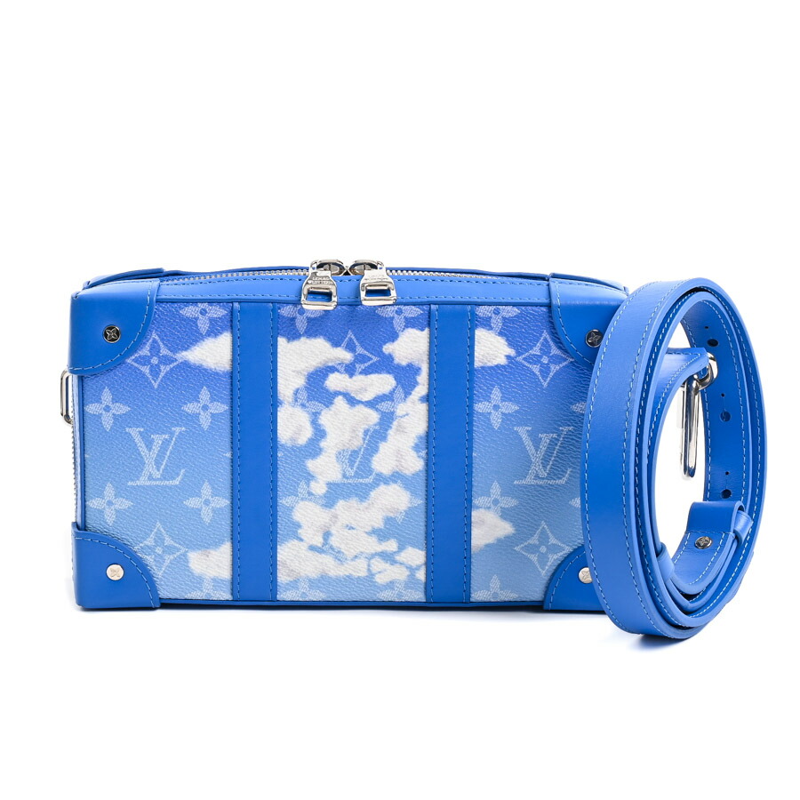 【中古】A品 ルイヴィトン ソフトトランクウォレット ショルダーバッグ M45432 ブルー メンズ